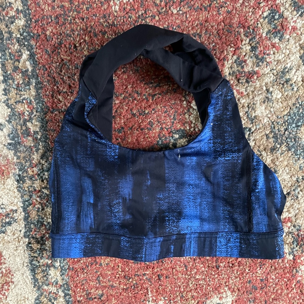 Blue and Black Lululemon Sports Bra - Size XS